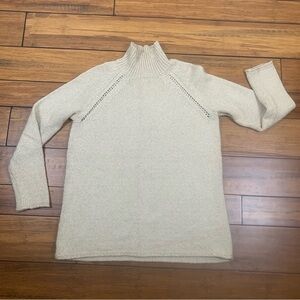 Pure Jill J Jill Cotton Wool Blend Oatmeal Mock Neck‎ Pullover Sweater Size XS